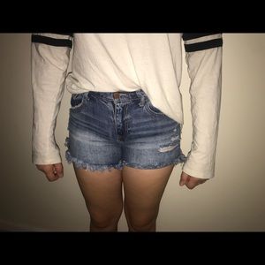 Dark blue ripped shorts!